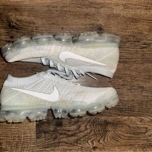 Nike Light Gray and White Air VaporMax